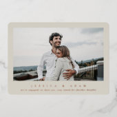 フォトフォイルエレガント独身の婚約の発表 箔招待状 (正面)