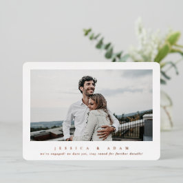 フォトフォイルエレガント独身の婚約の発表 箔招待状