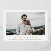 フォトフォイルエレガント独身の婚約の発表 箔招待状 (正面)