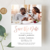 フォトフォイルモダンセーブ・ザ・デート案内 箔招待状