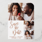 フォトフォイルモダンセーブ・ザ・デート案内 箔招待状 (正面)