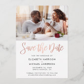 フォトフォイルモダンセーブ・ザ・デート案内 箔招待状 (裏面)