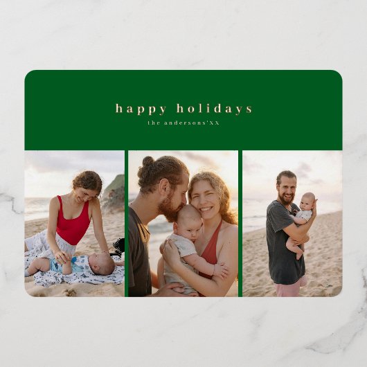 フォトフォイル数々のプレスモダンフォトカード 箔シーズンカード (正面)