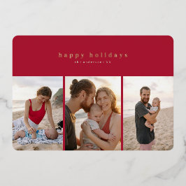 フォトフォイル数々のプレスモダンフォトカード 箔シーズンカード