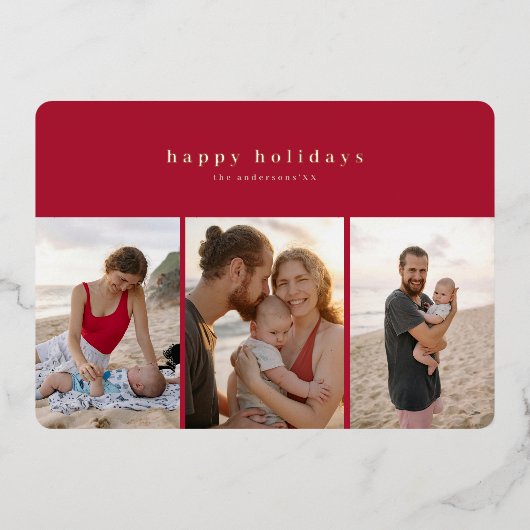 フォトフォイル数々のプレスモダンフォトカード 箔シーズンカード (正面)