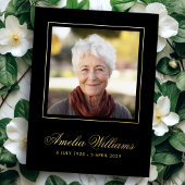 フォトフォイル縁ど悔やみや弔慰ブラックサンキューカード 箔招待状ポストカード