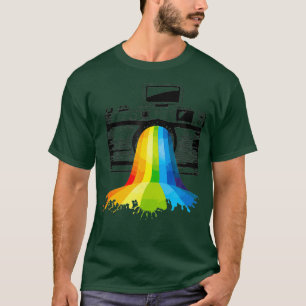 フォトフォトアートカメラレインボーフォトグラファー Tシャツ