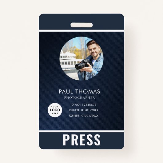 フォトフォトグラファーのプレスバッジ バッジ (正面)