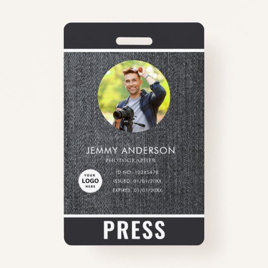フォトフォトグラファーのプレスバッジ バッジ (正面)