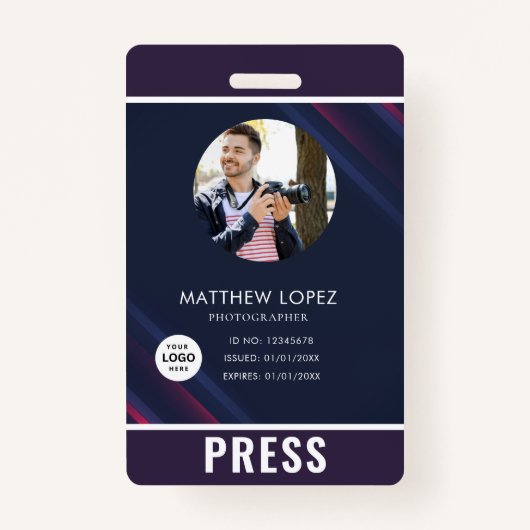 フォトフォトグラファーのプレスバッジ バッジ (正面)