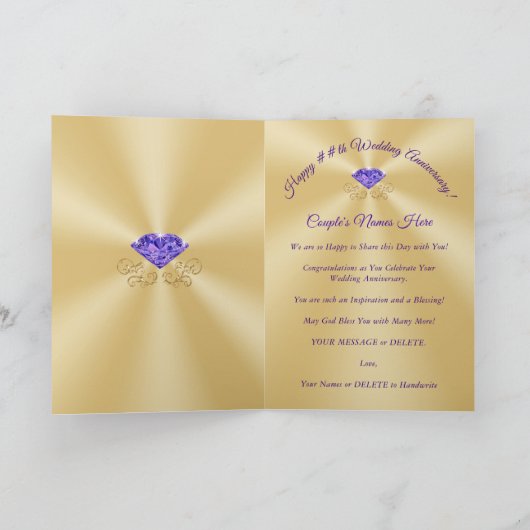 フォトフォトパーソナライズされたアニバーサリーカード カード (内部)