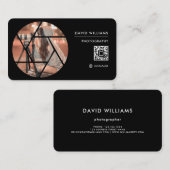 フォトフォトフォトグラファーQRコードプロフェッショナルブラック 名刺 (正面/裏面)