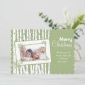フォトフォレスト樺の木ツリーメリークリスマス シーズンカード (スタンド正面)