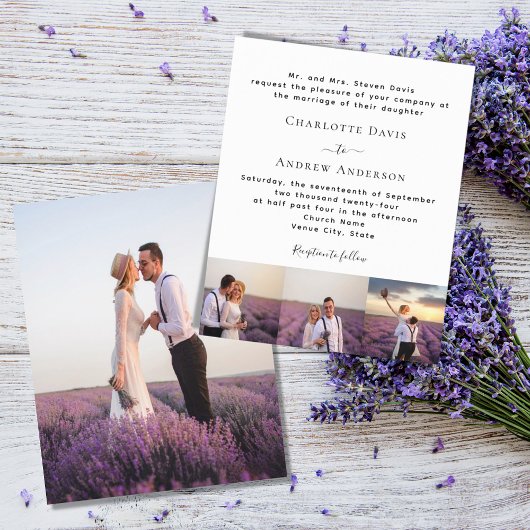 フォトフォーマルシンプル予算結婚式招待状