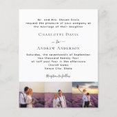 フォトフォーマルシンプル予算結婚式招待状 (正面)