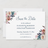 フォトフォーマルダスティブルーワインブルゴーニュフローラ セーブザデート (裏面)