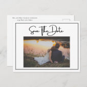 フォトフォーマル婚約ウェディング日付の保存 ポストカード (正面/裏面)