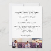 フォトフォーマル白黒QRコードRSVP結婚's 招待状 (正面)