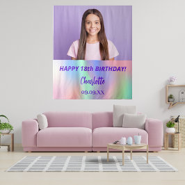 フォトフカスタムォログラフ誕生日の歓迎 タペストリー