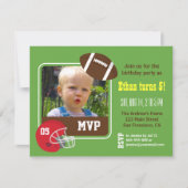 フォトフットボール子供の誕生日パーティの招待状 招待状 (正面)
