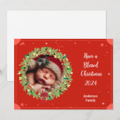 フォトフラットクリスマスホリデーカードのパーソナライズ シーズンカード (正面/裏面)