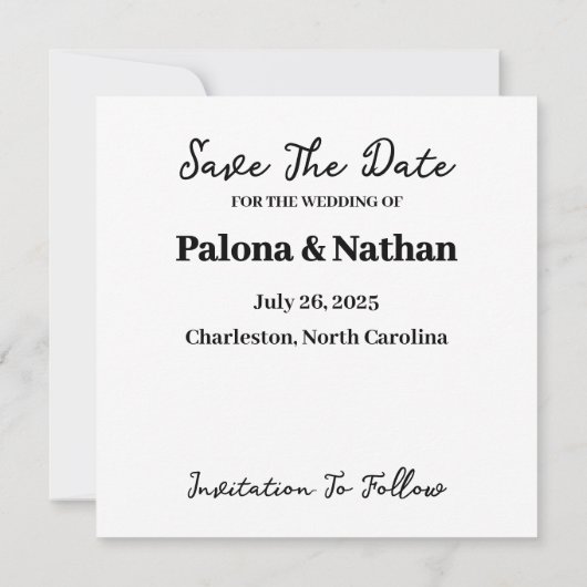 フォトフラット日付カードを保存 セーブザデート (裏面)