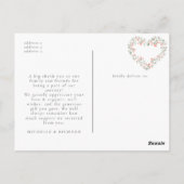 フォトフラワーエレガントリーハート赤ちゃんシャワー ポストカード (裏面)