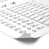 フォトフラワーツリーの座席一覧（アルファベット順） ポスター (角)