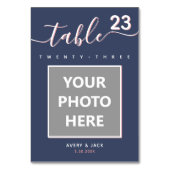 フォトフレエレガントームとスクリプモダント海軍と赤面 テーブルナンバー (正面)