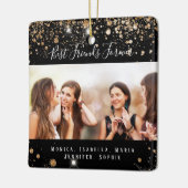 フォトフレンズ永遠に黒い金ゴールドグリッター名 セラミックオーナメント (左)