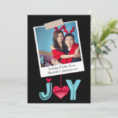 フォトフレームとテープクリスマスジョイハート シーズンカード (スタンド正面)