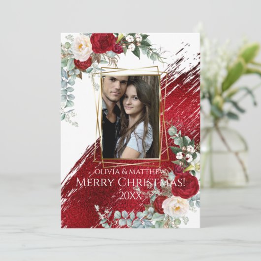 フォトフレームはっきりしたクリムゾンメリークリスマス 招待状 (スタンド正面)