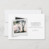 フォトフレームエレガントスクリプ結婚ト サンキューカード (裏面)