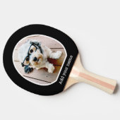 フォトフレームシンプル付き – モダン文字白黒 卓球ラケット (横)