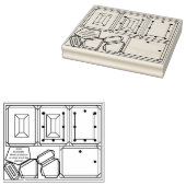 フォトフレームピンオーナメントウッドアートスタンプ ラバースタンプ (押印)