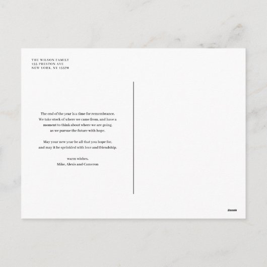 フォトフレームモダンハッピーハヌカー シーズンポストカード (裏面)