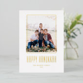 フォトフレームモダンハッピーハヌカー 箔シーズンカード (立ち正面)