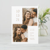 フォトフレームモダンフラット日付カードを保存 セーブザデート (スタンド正面)