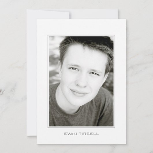 フォトフレームモダン卒業パーティー 招待状 (正面)