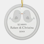 フォトフレームラブバード記念日 セラミックオーナメント (正面)