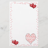 フォトフレーム付きバルーンハート 便箋 (正面)