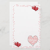 フォトフレーム付きバルーンハート 便箋 (正面/裏面)