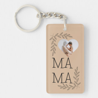 フォトフレーム付き小さい四角形キーチェーンハート キーホルダー