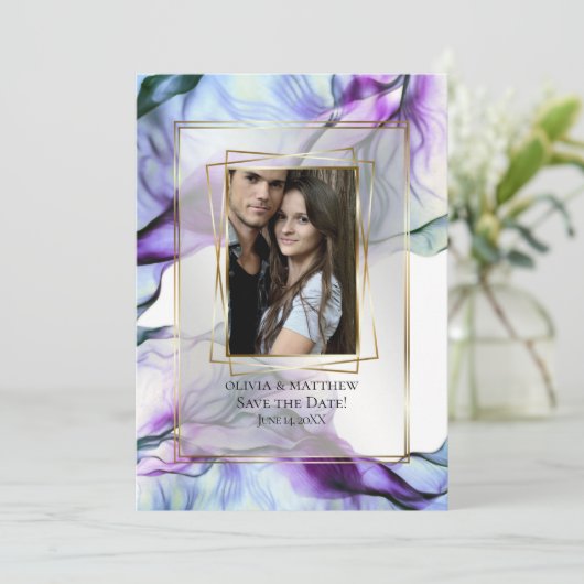 フォトフレーム抽象芸術プラム抽象芸術 招待状 (スタンド正面)