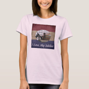 フォトフレーム私の兵士の写真を愛カスタムする Tシャツ