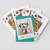 フォトフレーム素朴(正方形のインスタグラムとティール（緑がかった色）) トランプ (裏面)