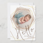 フォトフレーム金ゴールドフォイルの生まれたばかりの統計 案内状 (正面)