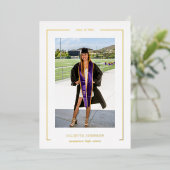 フォトフレーム2フォイル卒業発表 箔招待状 (立ち正面)