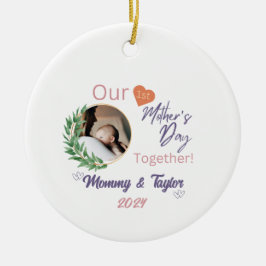 フォトフレーム、パープル母の日を一緒に セラミックオーナメント