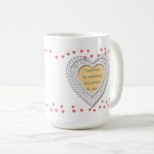 フォトフレーム(小さいハート) コーヒーマグカップ (正面右)